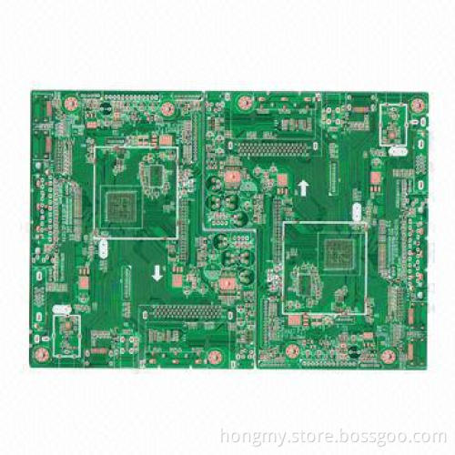 Four-layered PCB with 1.6mm Thickness, Immersion Gold Surface Finishing and Green Solder Mask